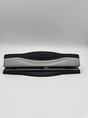 Staples Gripped 3-Hole Punch Adjustable 15 Sheet Capacity Silver Black