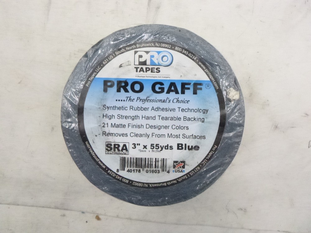 ProTapes Pro Gaff Matte Cloth Tape with Rubber Adhesive 3″ x 55yds Blue