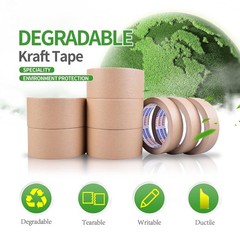 ADHES Biodegradable Kraft Paper Tape, Eco Friendly & Writable & Uncoated Paper