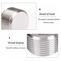 4x 3/8″ NPT Pipe Plug Male Thread Stainless Steel Fitting Countersunk Hex C444
