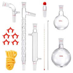 VEVOR Lab Glassware Distillation Kit 1000ml 3.3 Boro 14 pcs Glassware Equipment
