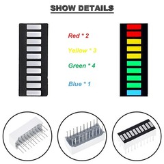 8 Segment LED Bar Graph Display Red Yellow Blue Green Indicator 20 Pin DIP