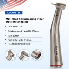 SANDENT 1:5 Increasing Fiber Optic LED Electric Contra Angle Handpiece UPS