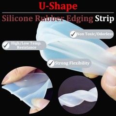 U-Shaped Silicone Rubber High Temperature Edging Trim Seal Strip Slot: 1mm -12mm