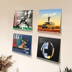 upsimples 8 Pack Vinyl Record Wall Mount Shelves, 12″ 12×1.7, Clear