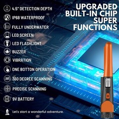 Metal Detector Pinpointer for Adults & Kids,Waterproof, 360°Detection Handheld P