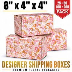 8x4x4 Fall Floral Shipping Boxes Designer Gift Mailer Packaging 32 ECT