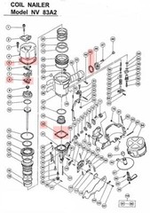 CoFast® High Quality ABCDF Gaskets set of 5 for Aftermarket Hitachi NRV83A2 A3
