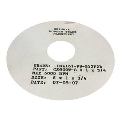 8″ × 1″ × ¾″ Grinding Wheel – “GS600W-8X1X3/4” – Max 6000 RPM – Modern Track Mac