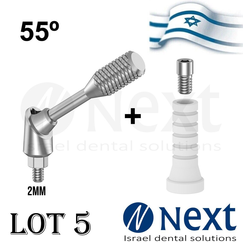 LOTx5 Multi Unit angulated 55 deg 2 mm attachment plastic sleeve