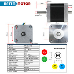 『USA』Nema17 48mm Stepper Motor 78oz-in 1.8A Dual Shaft for 3D Printer/CNC Router