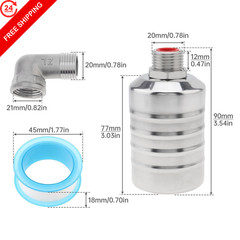 Float Valve, 304 Stainless Steel 1/2inch to 3/4inch Auto 0.5 inches,