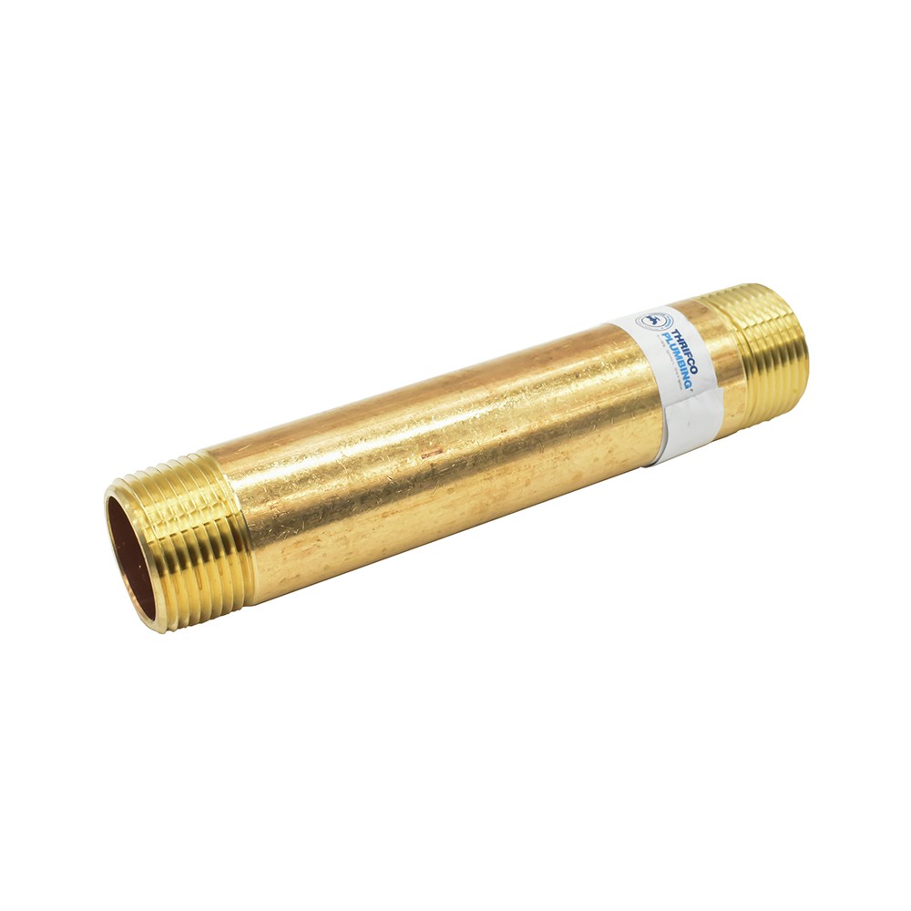 Thrifco 5320083 1-1/2 inch x 3 inch Brass Nipple