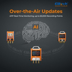 Elitech EMG Intelligent 2/4 Valves Manifold Kit 5” Smart Touch Screen w/Hoses