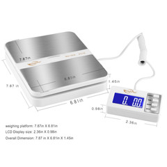 Weighmax 130LB Extended Display Digital Shipping Postal Scale White W AC Battery