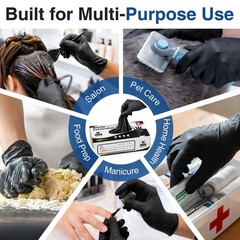 Schneider Medical Nitrile Exam Gloves, 4 Mil Black Gloves Large,