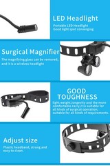 Dental Wireless 5W LED Headlight ENT Medical Headband Head Light Black US STOCK