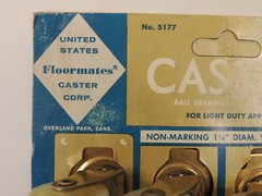 VTG MCM New NOS United States Floormates Casters Made USA Plate Type 5177 Wheels