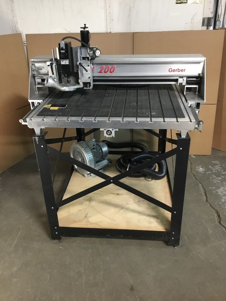 Gerber SR-24 Dimension 200 Engraver CNC Router 41×47 w/accessories & Flat Bed