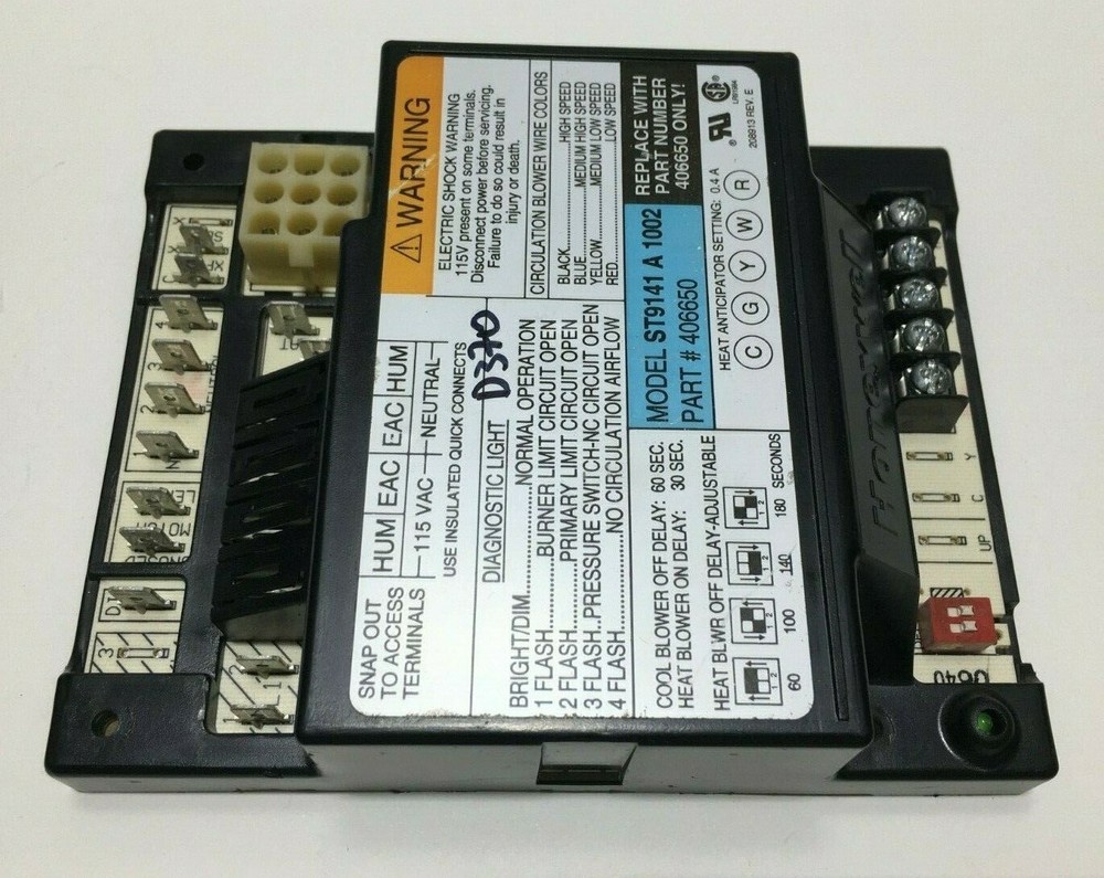 Honeywell ST9141A1002 Furnace Control Circuit Board 406650 used #D370