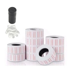 Price Tag Gun Sticker Red line 600 Labels per Roll Refill Ink Roller For MX-5500