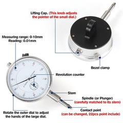 Dial Indicator with Magnetic Base 0.001″Precision Gauge Test Indicator Point Set