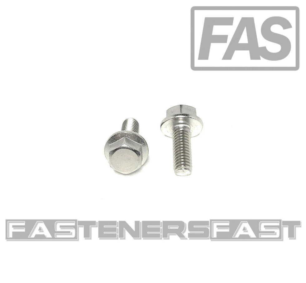 (25) M6 x 1.00 x 16 Stainless Steel DIN6921 A2 Hex Flange Bolts M6x16mm Flange