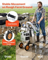 VEVOR Electric Cow Milking Machine Milker Machine 6.6 Gal / 25 L Bucket for Cows