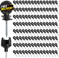 120 Pack Electric Fence Insulators Screw In Ring Post Wood Post Farm Fencing…