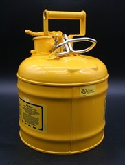 One (1) JUSTRITE 7220220 (ULINE H-1849Y) Safety Can, 2-Gallon, Yellow, Diesel