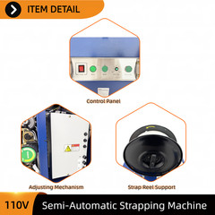Semi-Automatic Pallet Strapping Machine 110V For PP Banding Tool Strapper