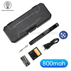 Digital USB Smart Temperature Adjustable Soldering Iron 800mAh battery Portable