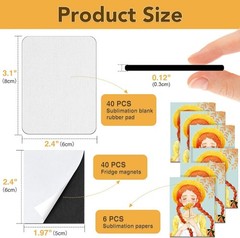 40 Pack Sublimation Magnet Blanks Set,Personalized Sublimation Refrigerator Magn