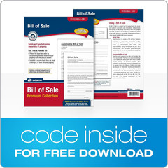 Bill of Sale Forms Pack, Includes 2 Motor Vehicle and 2 General Bills of Sale, 8