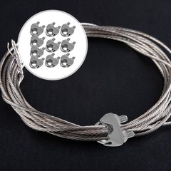 10 Pcs Stainless Steel Cable Clips Wire Rope Fastening Clamps Rigging