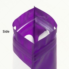 Multi-Size Matte Purple Mylar Flat Zip Seal Pouch Bag For Storage w/ Window P10