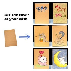 A6 Size Dot Grid Blank Book Retro Brown Cover for Journaling and Planning