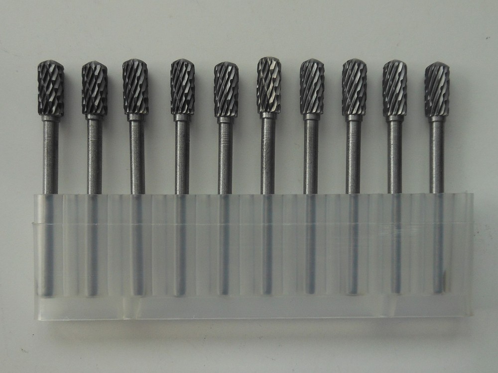 10 pcs 3mm X 5mm Tungsten Carbide Cutting Rotary Burr CNC Engraving Bit C5