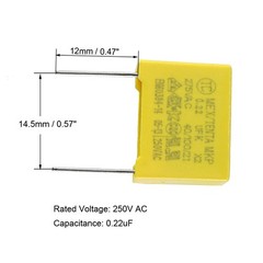 10Pack Safety Capacitors Polypropylene Film 0.22uF 275VAC X2 MKP