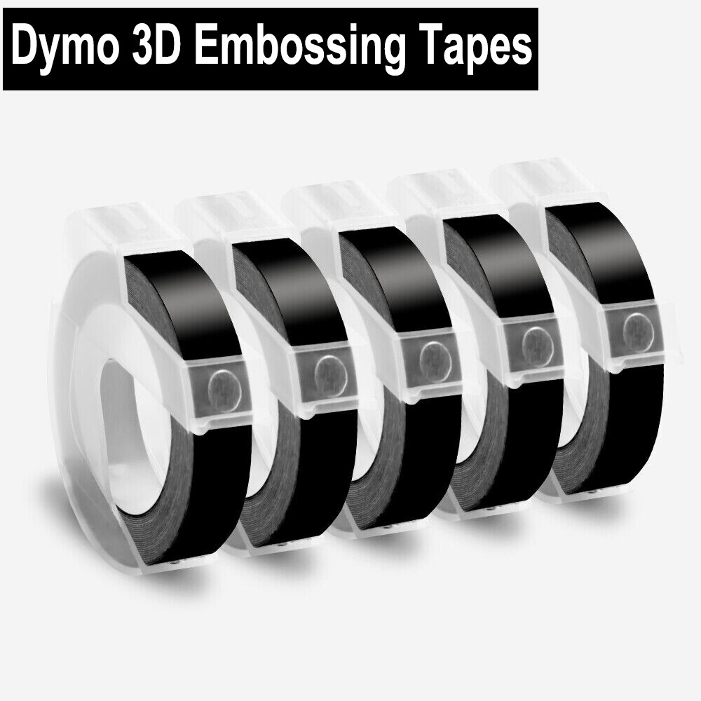 5PK Dymo 3D Embossing Label Tape 9mm for Dymo Organizer Xpress Label Maker 3/8″