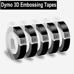 5PK Dymo 3D Embossing Label Tape 9mm for Dymo Organizer Xpress Label Maker 3/8″
