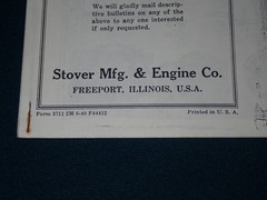 Stover MV2 MV5 MV6 MV7 Vertical Engines Repair Price List & Instructions 1940