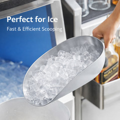 Choice 38 oz Aluminum Utility Scoop Seamless No Rivets Easy Clean 12 3/4″