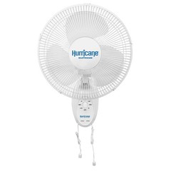 Hurricane Supreme 12 Inch 90 Degree Oscillating 3 Speed Wall Fan, White (2 Pack)