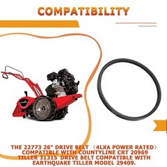 22773 26″ Drive Belt 4XLA for Earthquake 24598 Rear Tine Tiller (1PACK)