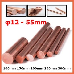 Copper Round Solid Rod Bar 12mm – 55mm Diameter 100 150 200 250 300mm Length