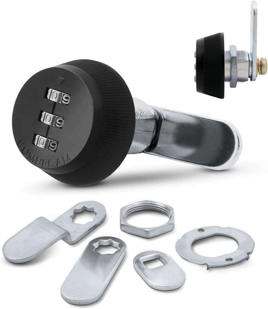 FJM Security Combi-Cam 7850R-S-Black Combination Cam Lock, 5/8″ Black Finish