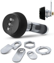FJM Security Combi-Cam 7850R-S-Black Combination Cam Lock, 5/8″ Black Finish