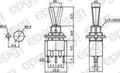 5 PACK SPDT C/OFF(ON/OFF/ON) MINI BAT HANDLE TOGGLE SWITCH 6A-125V # 66-1227-5PK