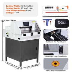 Electric Paper Cutter 19″ Cutting Width 3.14″ Thickness 7″ Touchscreen